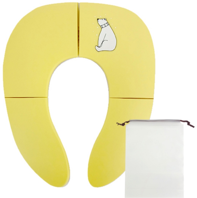 꼬사 휴대용 접이식 유아 변기커버, 옐로우