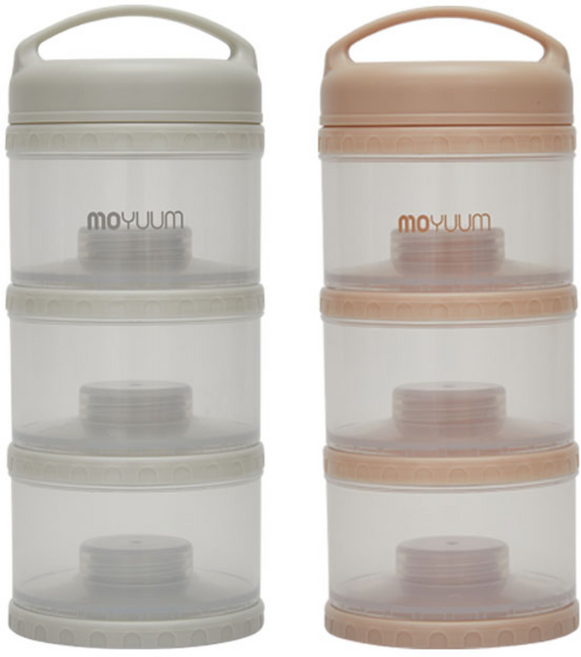 모윰 분유케이스 3단 2종 세트, 베이지.클라우드 화이트, 1세트