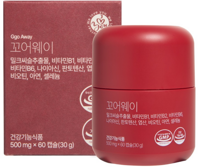 옹쌔므옹땜 꼬어웨이 유기농 밀크씨슬 영양제 간건강 간기능개선 피로회복 항산화 해독 비타민B, 60정, 1개