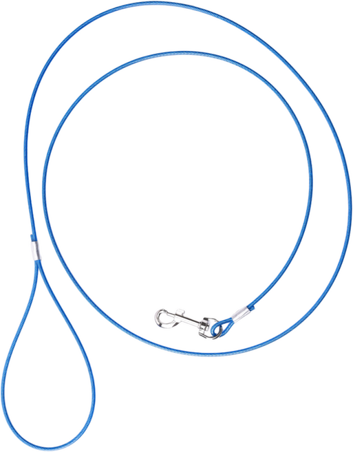 제이제이펫 반려견 와이어 개줄 리드줄 3mm 5mm 6mm 8mm 개목줄 코팅 칼라 와야줄, 파랑, 1개