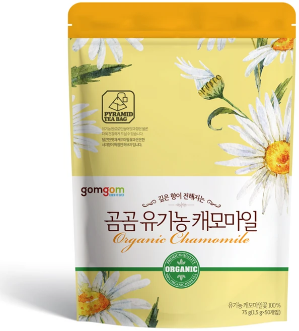 곰곰 유기농 캐모마일 삼각티백, 1.5g, 50개입, 1개 - 쿠팡