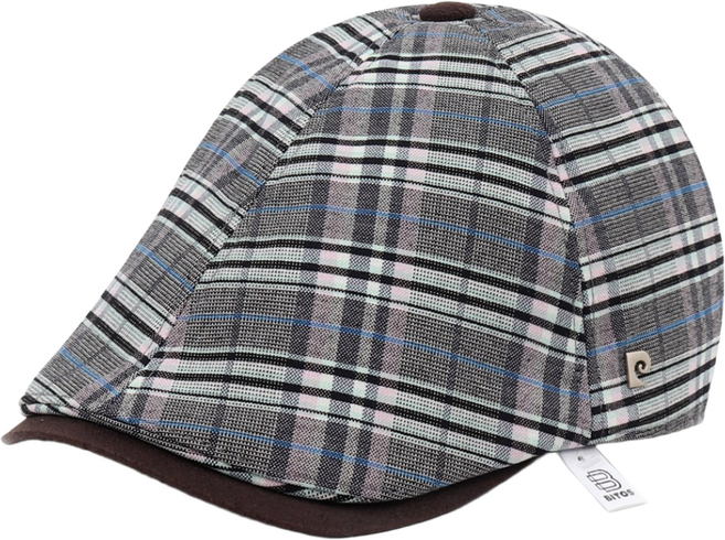 비토스 피에르가르뎅 24F/W 타탄체크 스웨이드챙 헌팅캡 파크골프모자 도리구찌