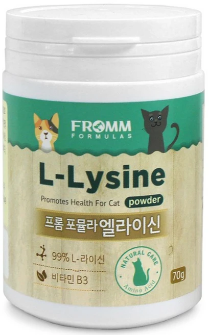 고양이 감기 허피스 엘라이신 구내염 천식 영양제 재채기 기침 콧물 면역력관리 60%, 70g, 종합영양제, 1개 - 쿠팡