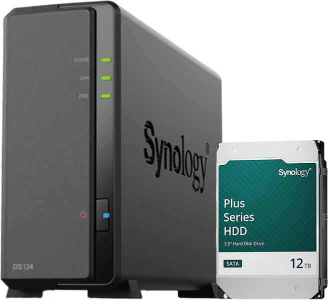 시놀로지 NAS DS124 12TB 가정용 초보자 입문용 나스 백업서버 DSM 7.2 지원