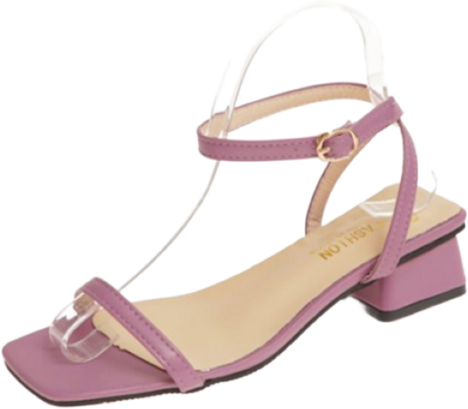 TCR 앵클스트랩 스퀘어팁 사각샌들힐