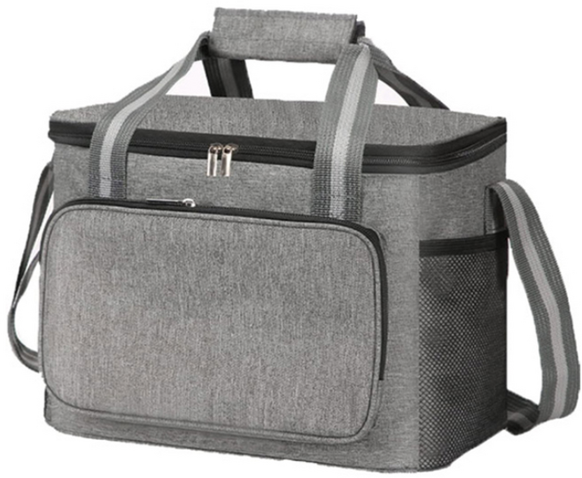 Market Plan 軟式保溫保冷袋 15L, 1個, 灰色