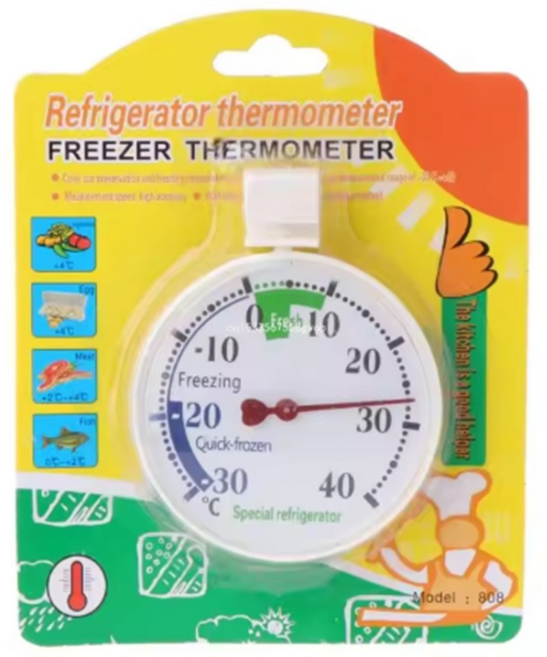 라이블린 아날로그 냉동고 냉장고 온도계, 화이트, 1개