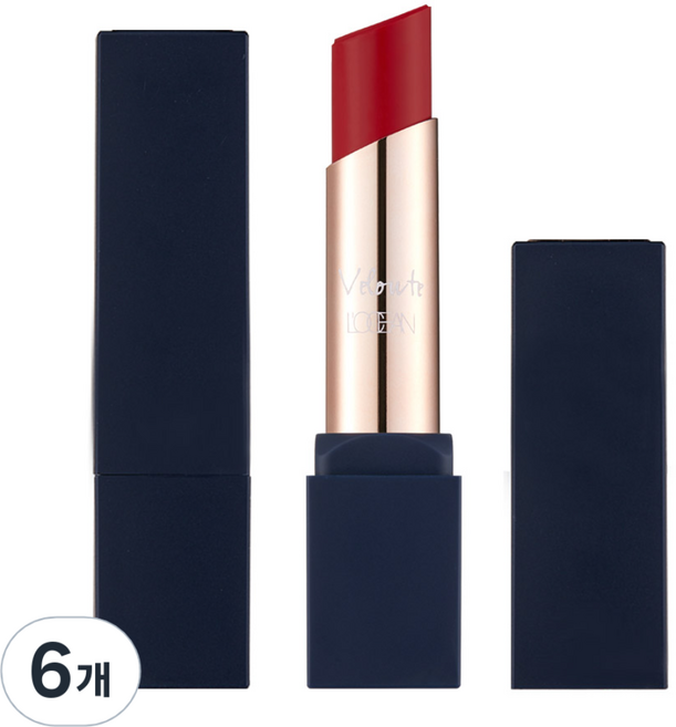 로쎄앙 벨루떼 쉬폰 매트 립스틱 4g, 6개, 미드나잇레드