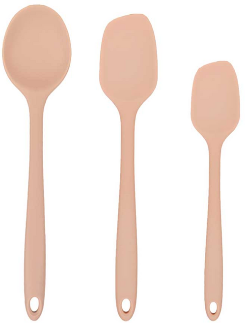모모빈 실리콘 이유식 조리도구 3종 멀티스푼 + 스파츌라 세트, 테라코타 로즈, 1세트, 스파츌라 S  + L + 멀티스푼 L