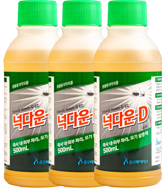 넉다운D 500ml 분무 연막 모기 파리 초파리 해충 벌레 살충제 퇴치제 축사 파리약, 1개
