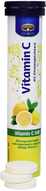 크루거 비타민C 500 발포비타민 레몬맛 20정 고함량 비타민C 발포정, 6개