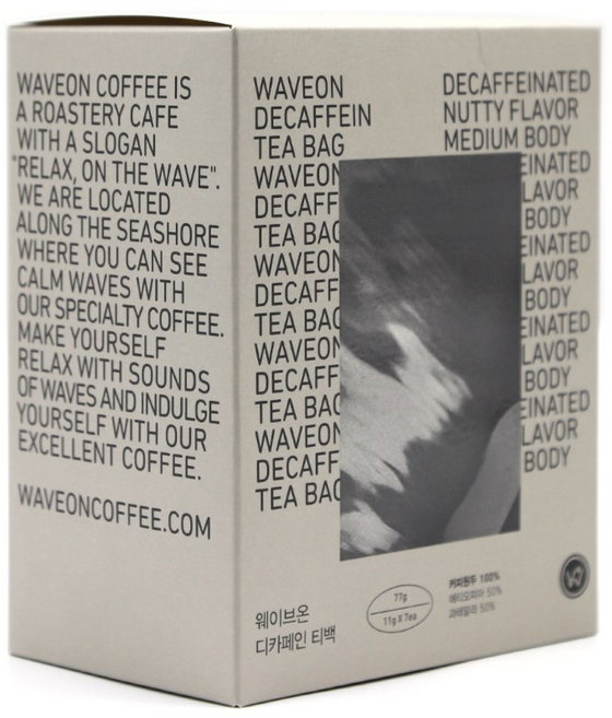 웨이브온 카페인 부담없는 디카페인 티백커피, 11g, 1개, 7개입