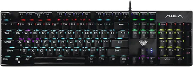 국내정발 AULA 독거미 키보드 풀배열 게이밍 사무실 사무용 조용한 S2022, 적축, 블랙