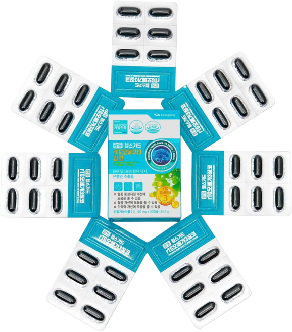 광동 헬스가드 RTG오매가3 징코 기억력 징코 은행잎 추출물 혈행개선 1150mg, 2개, 30정