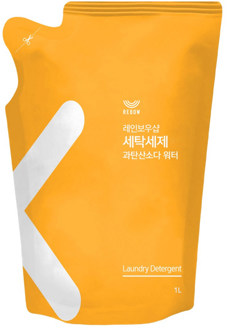 레인보우샵 과탄산소다 워터 세탁세제 리필, 1L, 1개