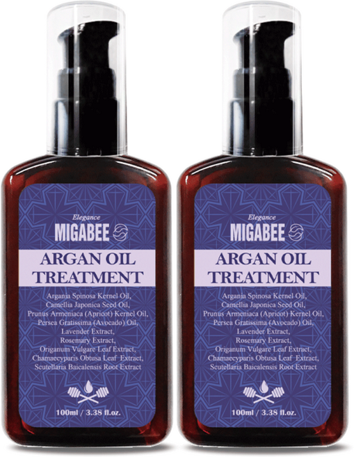 미가비 아르간 헤어오일 에센스 극손상모/염색모/케라틴/퍼퓸/엘레강스향, 2개, 100ml