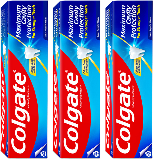 콜게이트 그레이트 레귤러 플레이버 치약, 200g, 3개