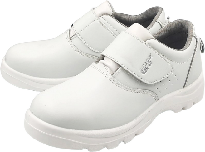 글로젝 크린룸화 밸크로 위생 흰색 실내 안전화