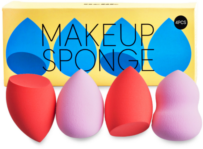 넬릭 블렌딩 워터 펄 물방울 퍼프 4종 세트, 혼합색상, 1세트