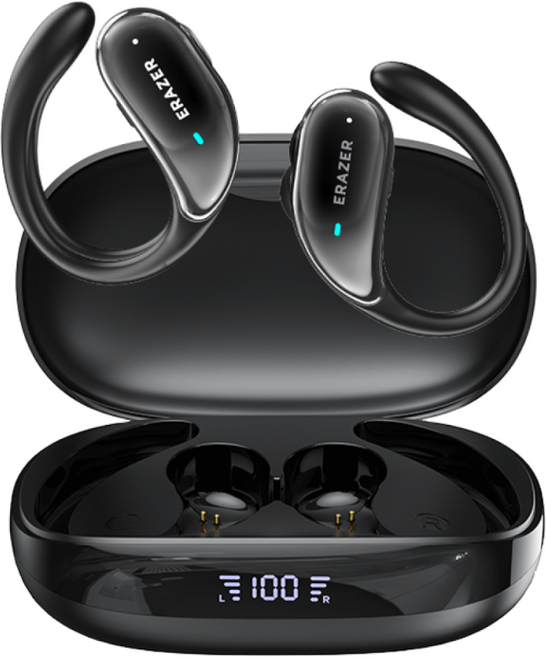 ERAZER XT80PRO OWS AI 번역기 스포츠 이어버드 블루투스 헤드폰, 검은색, AI 버전