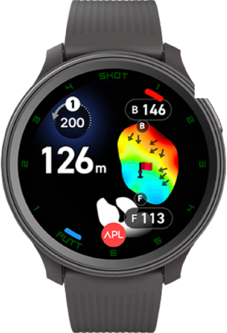 [25년형]보이스캐디 T12 시계형 골프거리측정기, 블랙