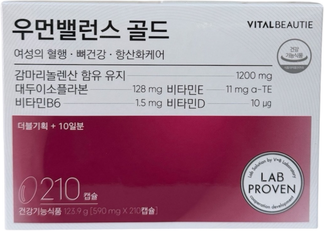 바이탈뷰티 우먼밸런스 골드 70일분 월경전불편함 여성뼈건강, 1세트, 70회분