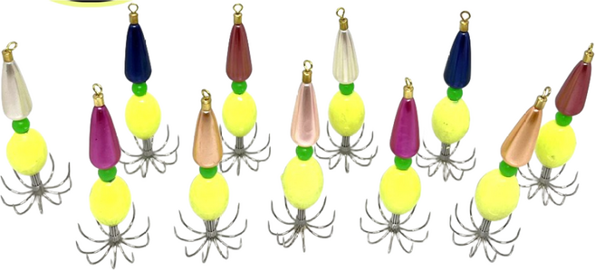 아싸낚시-UST 요물 야광 스피드애자 쭈꾸미 애자 갑오징어 문어낚시 볼핀형 45g 55g 세트(11개입), 1세트