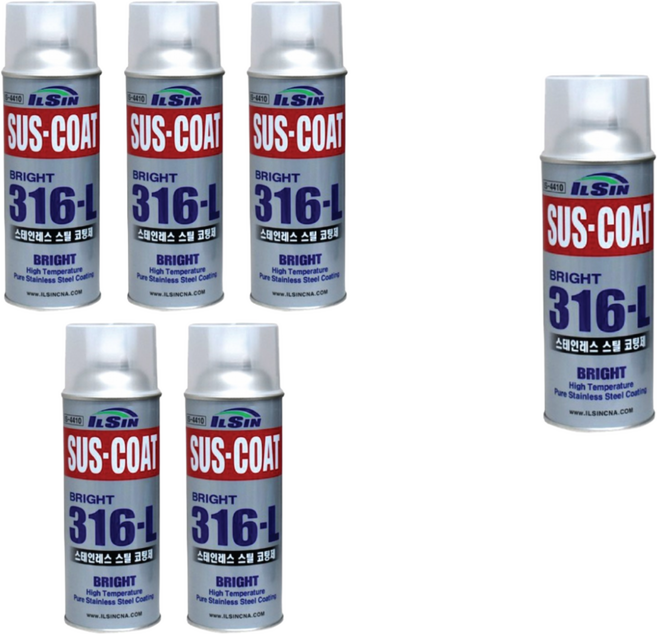 일신 스텐레스 스틸 코팅제 316-L 5+1 철 부식방지 스프레이 서스코트, 6개