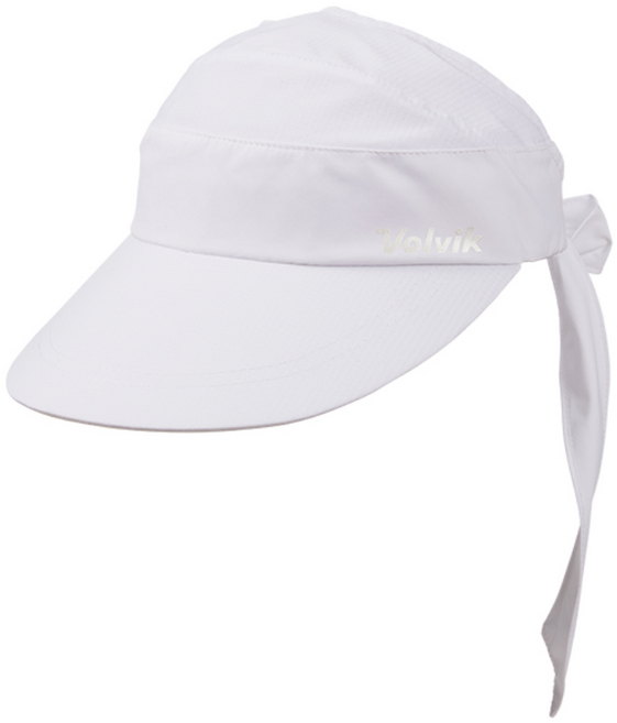 볼빅 파크골프 여성용 넓은 와이드 챙 하이크라운 러블리한 리본 디자인 썬캡 선캡 자외선차단 모자, 1개, 화이트