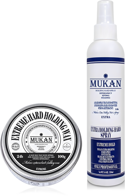 무칸 익스트림 하드 홀딩 왁스 100g + 스프레이 250ml 세트, 1세트
