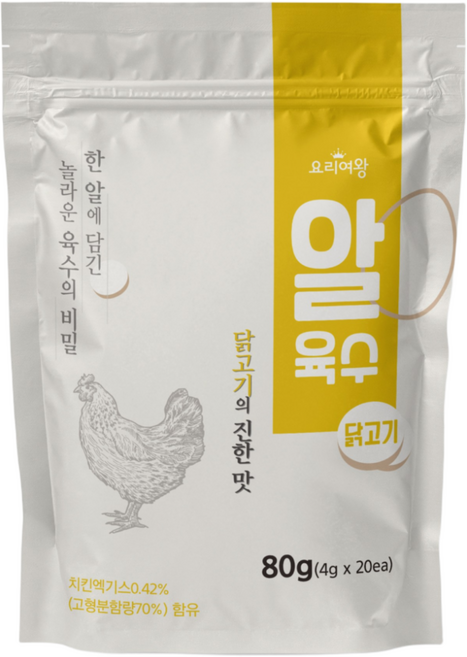 [요리여왕] 알육수 닭고기 육수한알, 2개, 80g