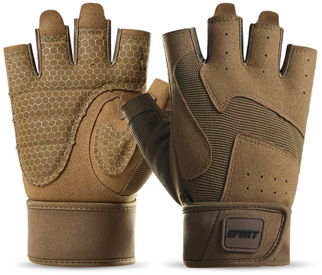 럭키픽 손목보호대 일체형 헬스장갑 스포츠 레저 등산, 1세트, 카키