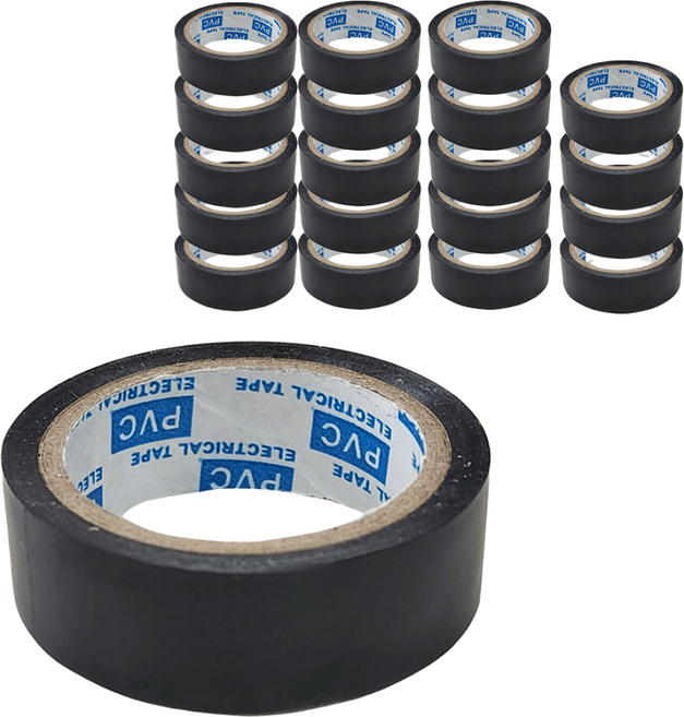 살림모아 전기 절연테이프 블랙, 20개