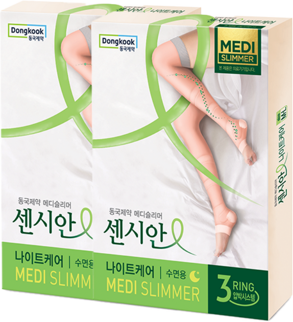 센시안 동국제약 나이트케어 의료기기 수면용 다리 압박밴드 PINK, 2개, 허벅지형