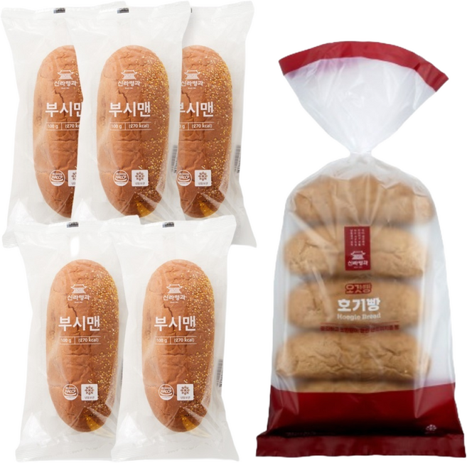 신라명과 부시맨브레드5봉 + 호기빵1봉 브런치빵세트 (냉동)