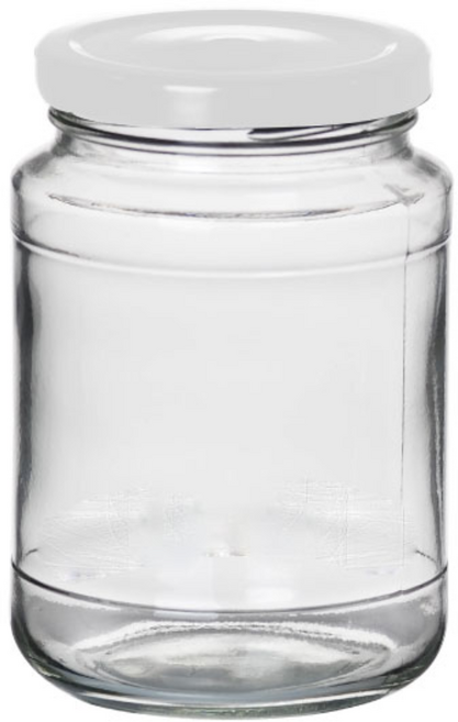 서울패키지 원형 수제청 유리병 화이트캡, 430ml, 24개