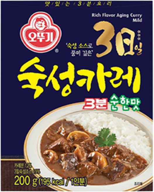 오뚜기 3일 숙성카레 3분 순한맛, 200g, 24개