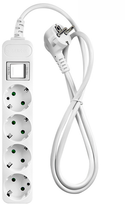 대현 모노케어 멀티탭 4구 접지 화이트 1.5m 3m 5m 10m 10A 1800w 전기연장선 전선형, 40개