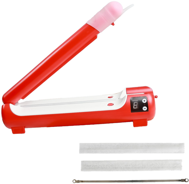 제이토리 비닐접착기 실링기 비닐 포장기 밀봉기 S-210-5mm + 열선1 테프론천2, 레드 S-210-5mm, 1개