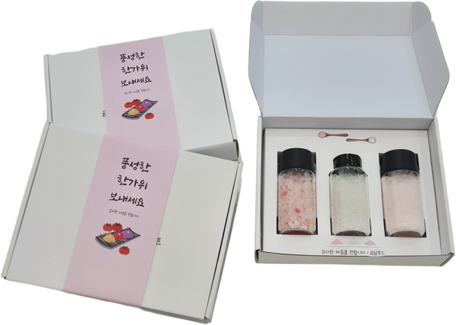 곰실푸드 히말라야 핑크 솔트 답례품 미네랄 용융 안데스 소금 천연암염 3구 선물세트 결혼 조문 장례 조의 답례품, 1박스, 600g