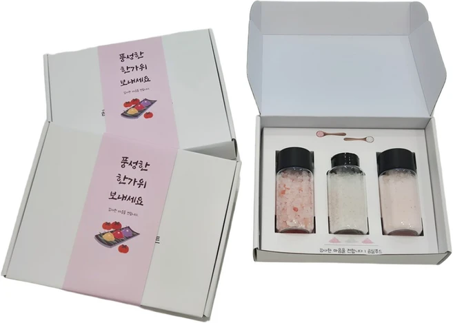 곰실푸드 히말라야 핑크 솔트 답례품 미네랄 용융 안데스 소금 천연암염 3구 선물세트 결혼 조문 장례 조의 답례품, 1박스, 600g - 쿠팡