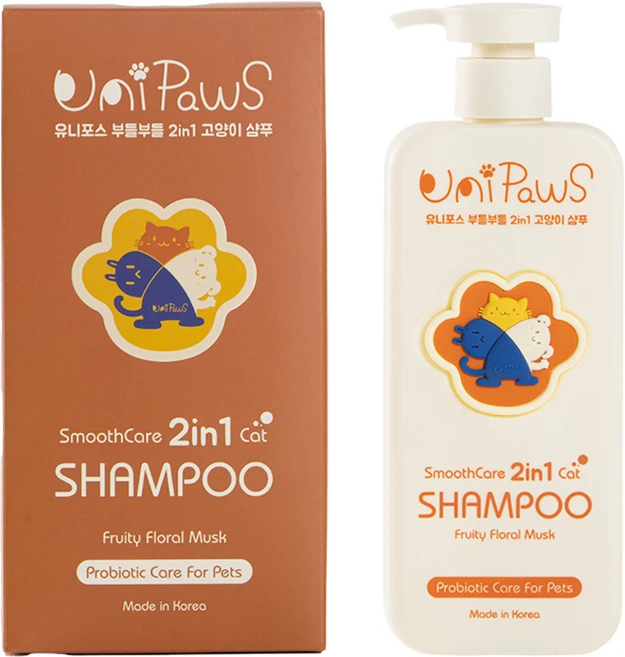 유니포스 고양이 부들부들 2in1 저자극 샴푸, 1개, 500ml - 쿠팡