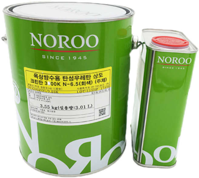 노루페인트 옥상방수 우레탄페인트 크린탄3000K 상도 4kg, 회색, 1개