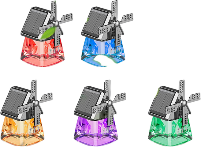 TKB 차량용 풍차 하우스 태양열 회전 방향제, 1개, 다우니 에이플프레쉬 레드