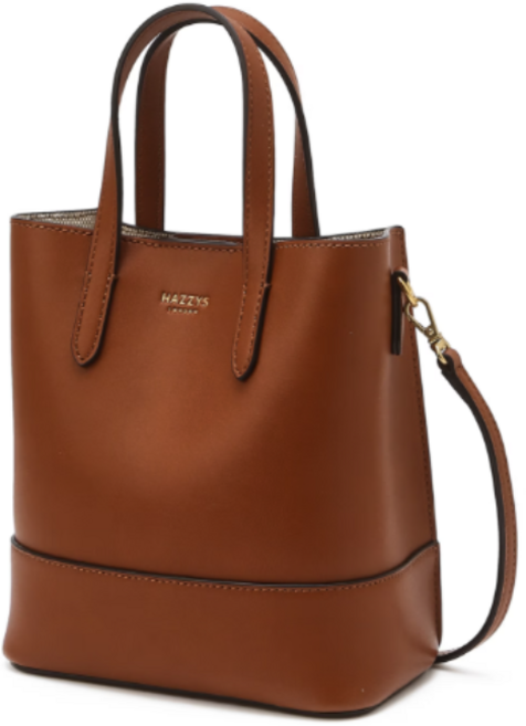 헤지스 브라운 음각로고 가죽 미니 크로스백