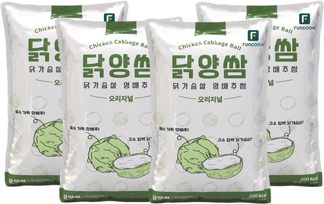 펀쿡 닭양쌈 280g 닭가슴살 양배추쌈, 4개
