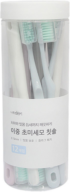 나무이야기 이중 초미세모 칫솔, 1개, 12개입