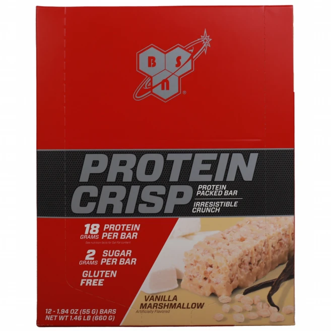 비에스엔 프로틴 크리스프 바 바닐라 마시멜로우 12개입, 672g, 1개 - 쿠팡