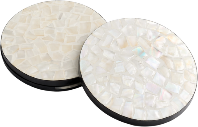 가든랩 수제 자개 코스터, 1개, 화이트