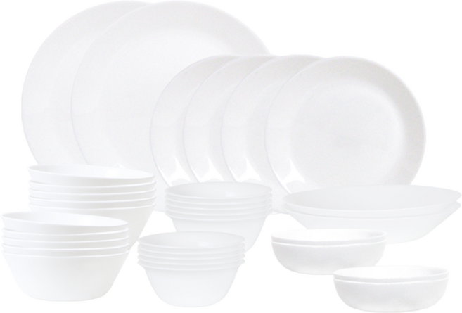 바칠레 그라나다 내열강화유리 10인32P 그릇세트 밀크글라스, 화이트, 6종, 1세트